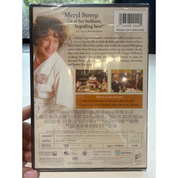 Julie & Julia DVD 2009 Drama Amy Adams Meryl Streep New in Case Factory Sealed - Picture 2 of 2